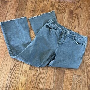 Jjill Flare Stretch graphite Gray Jeans Classic 5 Pocket Raw Hem Womens 12